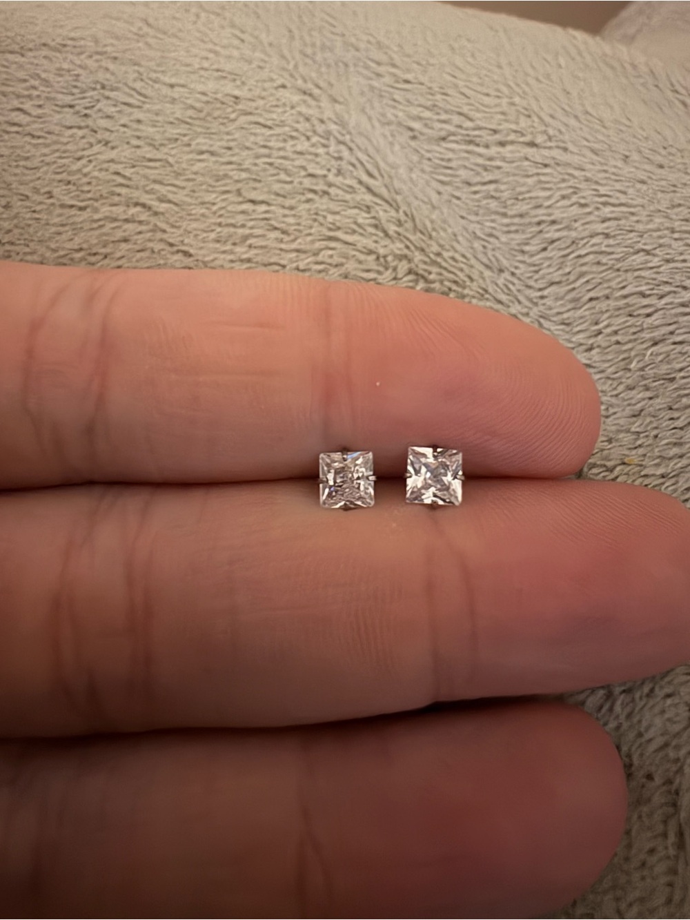 Classic Square Clear Stud Earrings - Women Jewelry